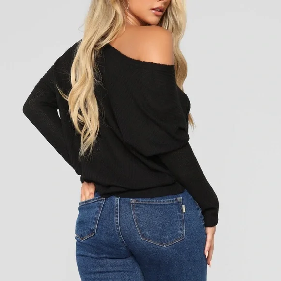 Fashion Nova Waffle V-Neck Lounge Top - Picture 8 of 8